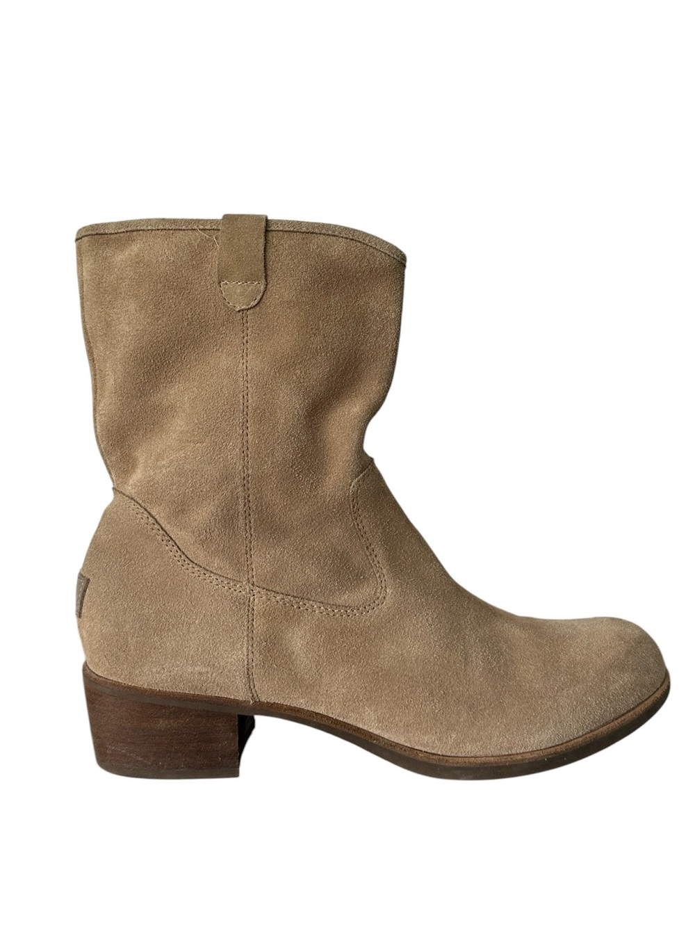 UGG Women's Rioni Slouchy Suede Mid Calf Boots Sugar Pine Tan Western Boho SZ 11
